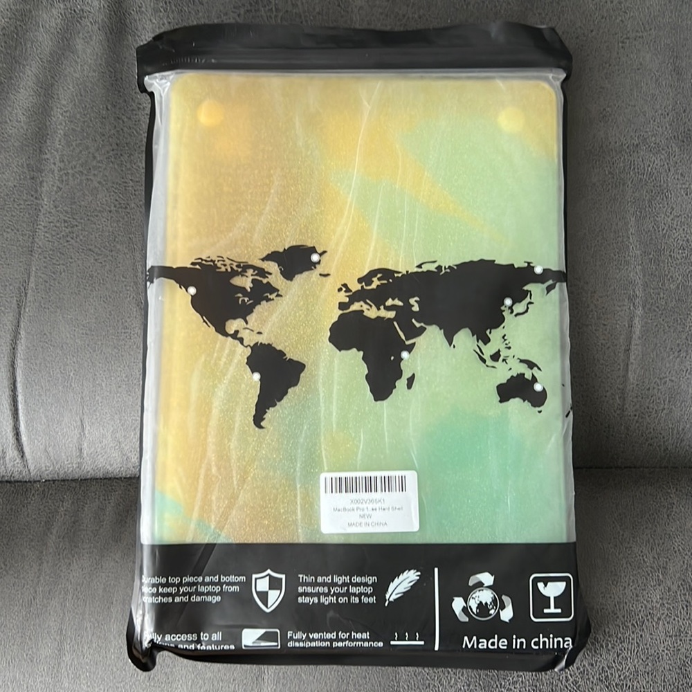 MacBook Air 13 Green and Yellow Glitter Case